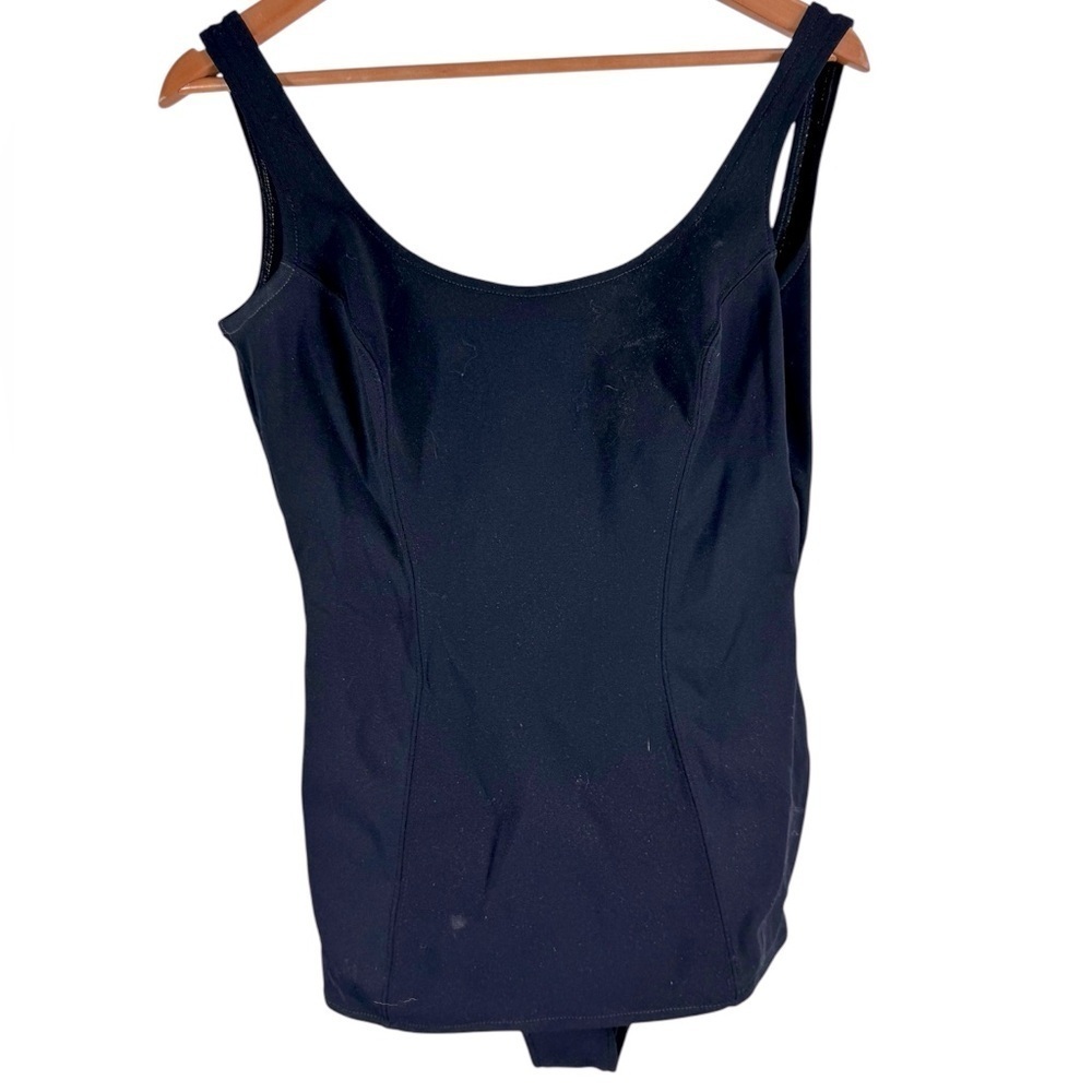 Vintage wool Fashion of California 60s swim suit black one piece